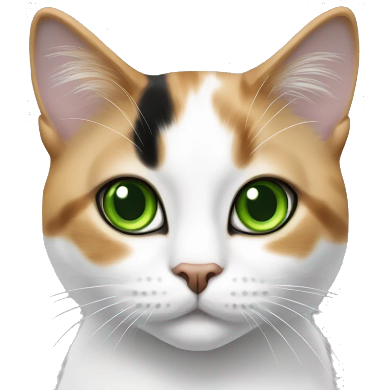 Realistic cat calico with green eyes  emoji