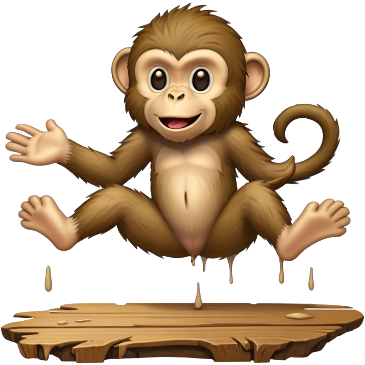 Dirty smelly monkey falling over the leg of a table  emoji