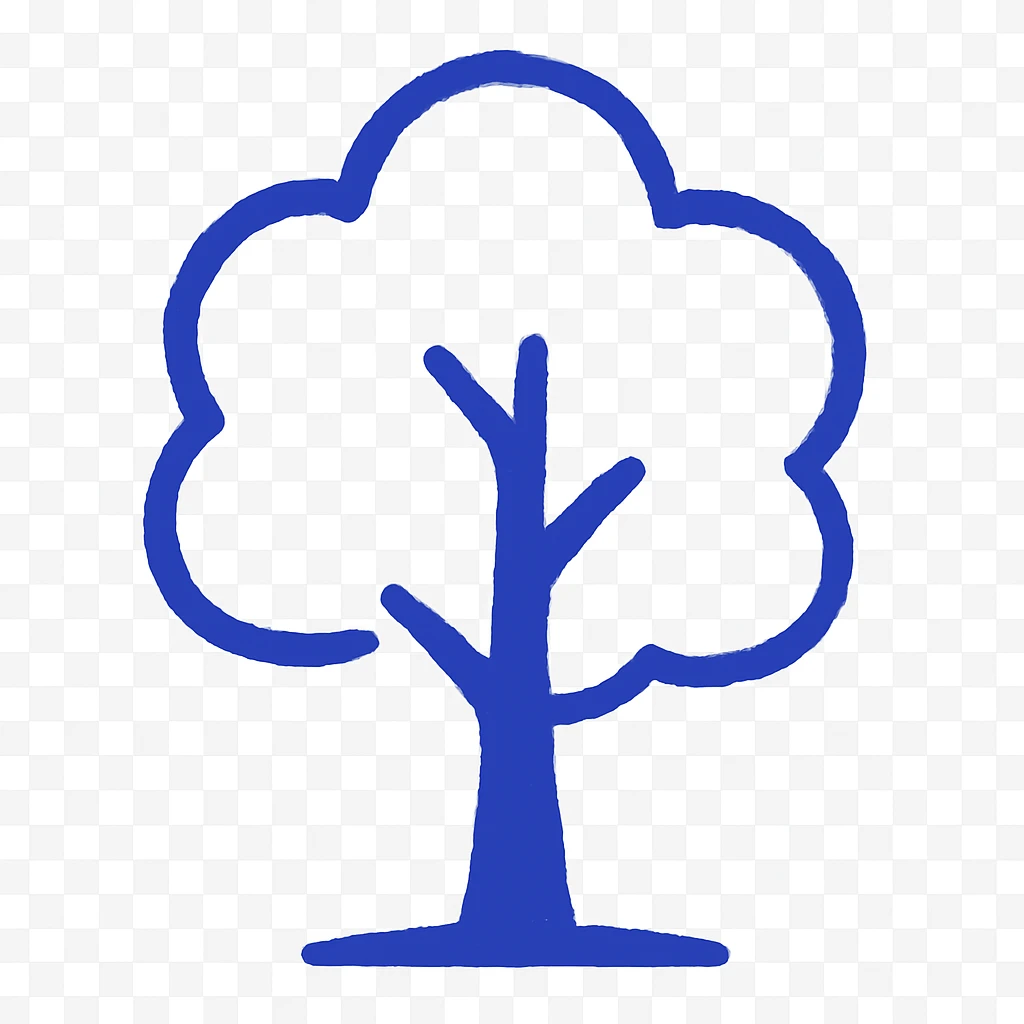 simple blue tree emoji