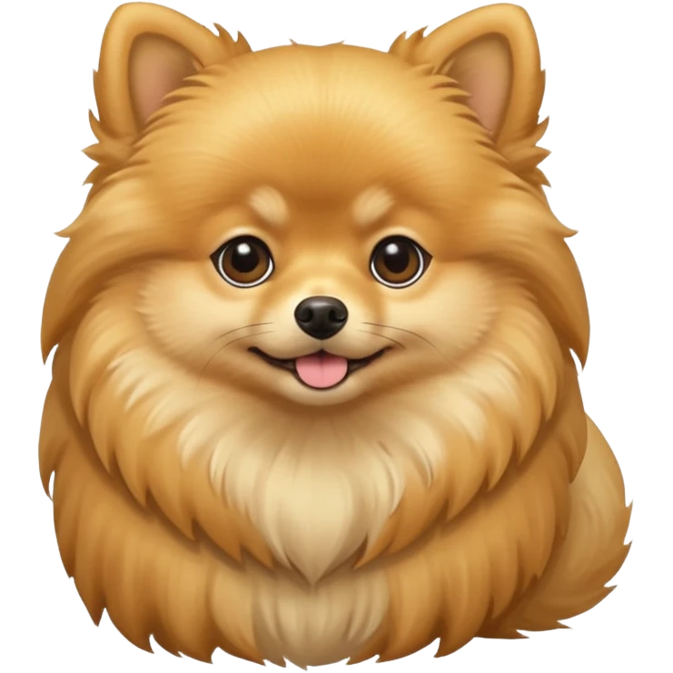 Create a golden pomeranian, all cute and adorable entire  only face and body  emoji