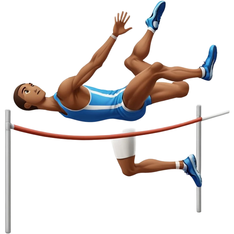 high jump athlete in mid-air, clearing the bar emoji