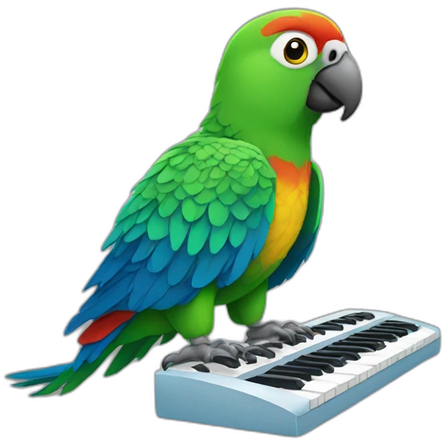 parrot working keyboard emoji