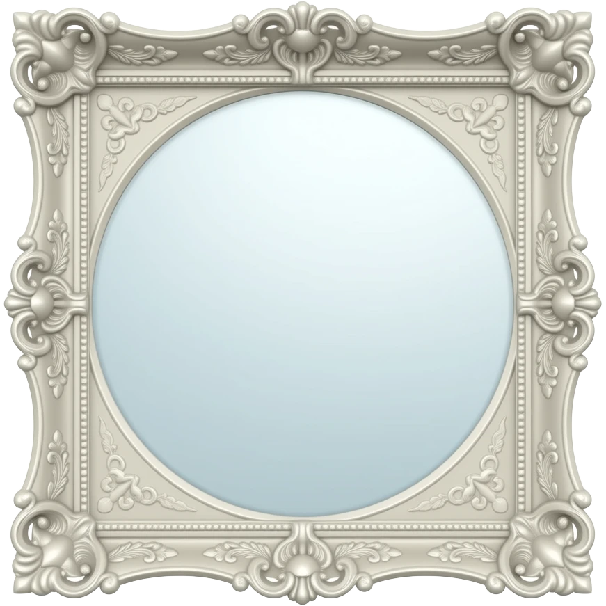 mirror with ornate white frame emoji