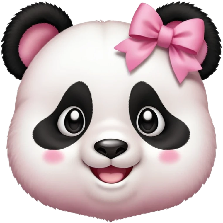 Girl panda in a pink bow  emoji