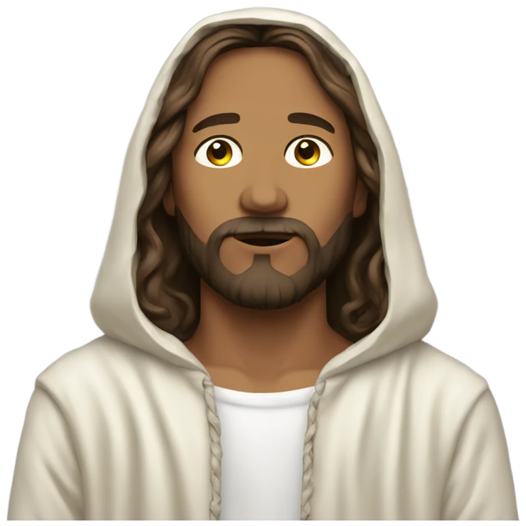 Jesus with hoodie emoji