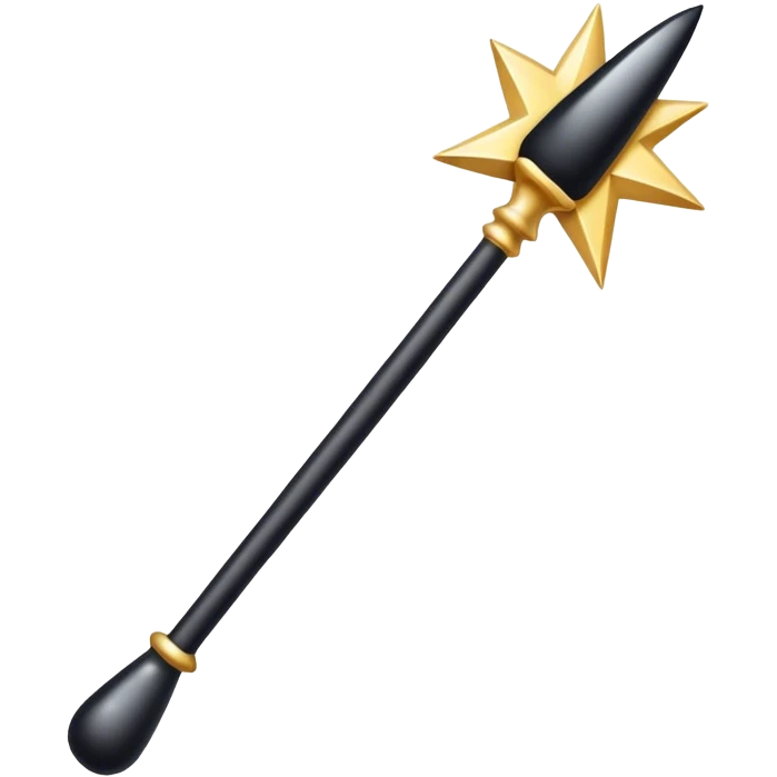 magic wand,simple, black in the middle,both ends are white emoji