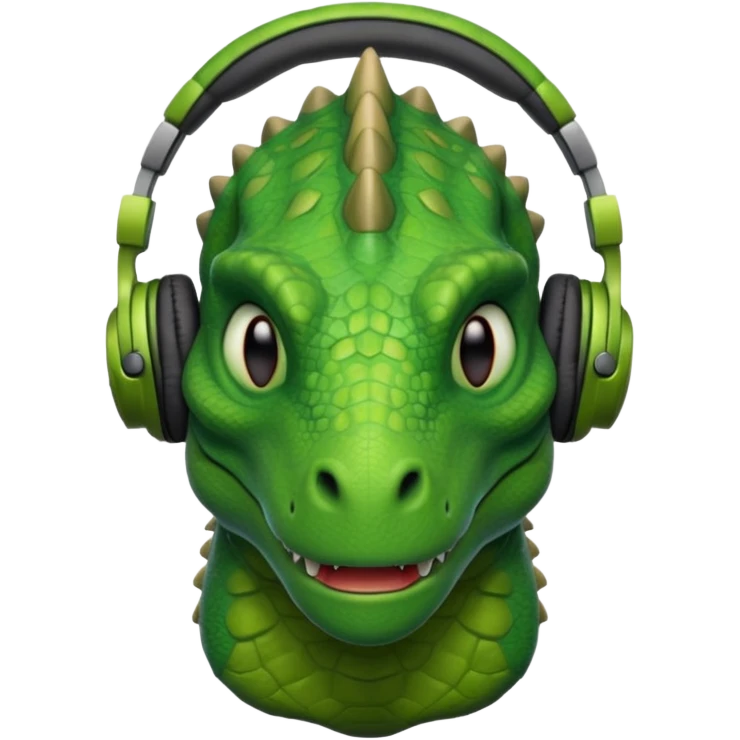 🦖と🎧のミックス emoji