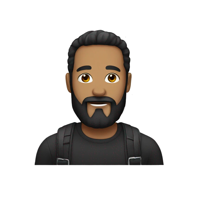 Man with black beard and black hair emoji
