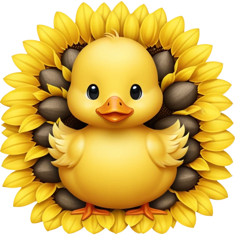 a baby duck surrounded by sunflower seeds emoji