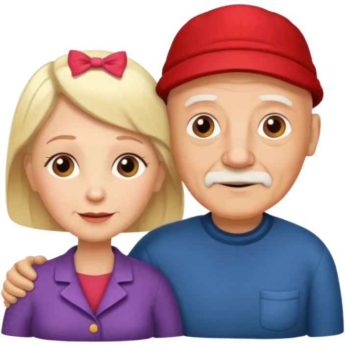Pareja de abuelos el abuelo calvo y la abuela rubia  emoji