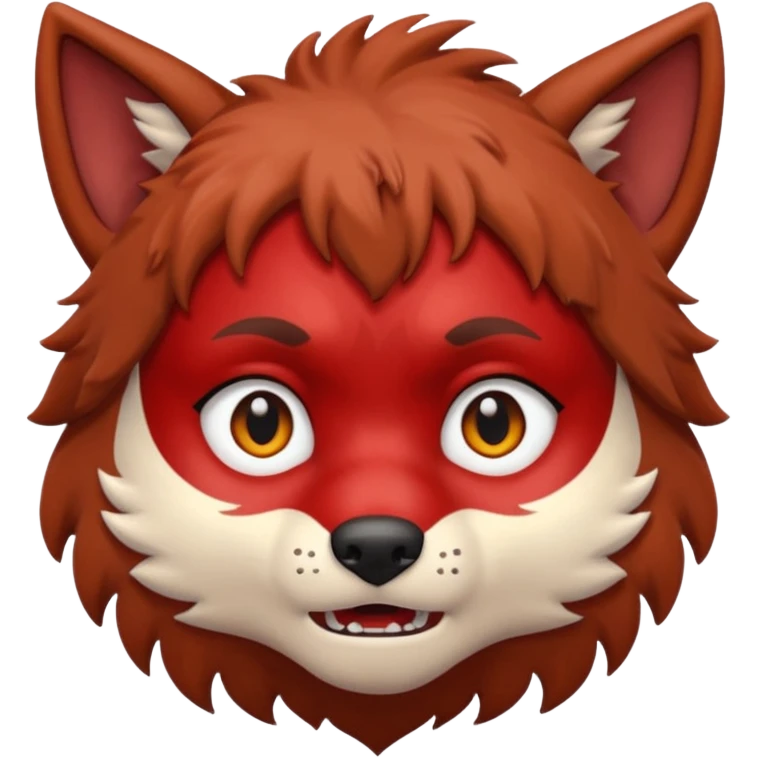 Wolf Boy Red Scared emoji