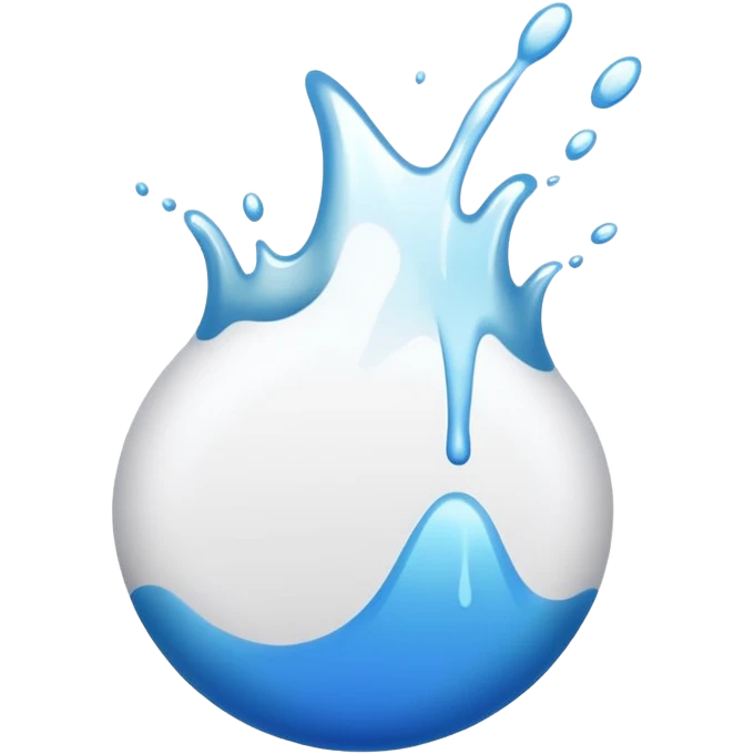 white splash of paint, simple, clean emoji