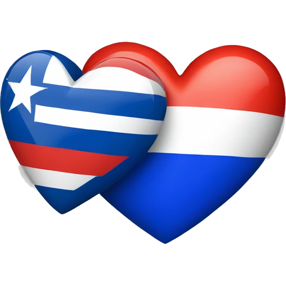 Russia and Lesotho flags in heart emoji