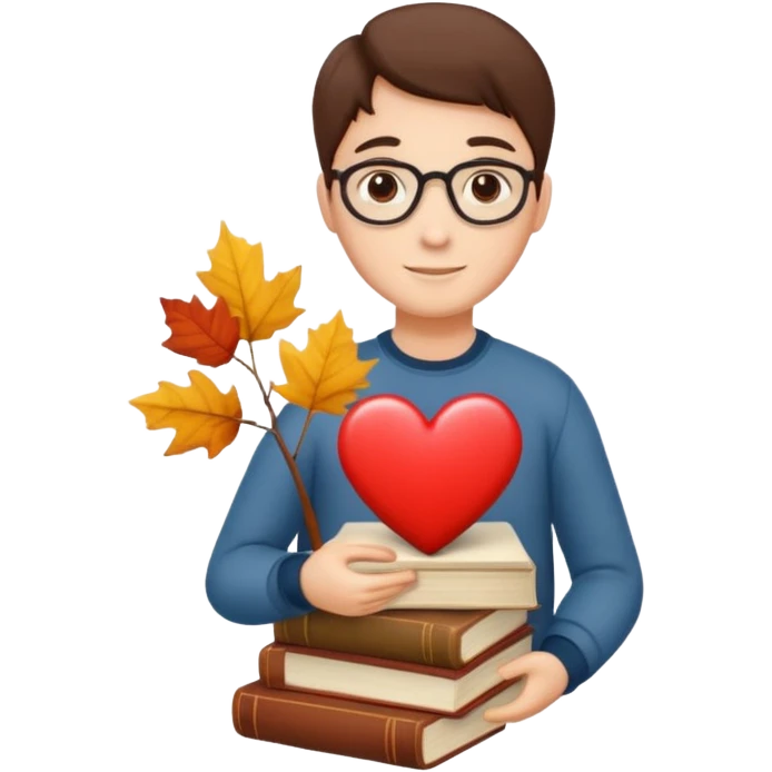 Autumn and books and heart emoji