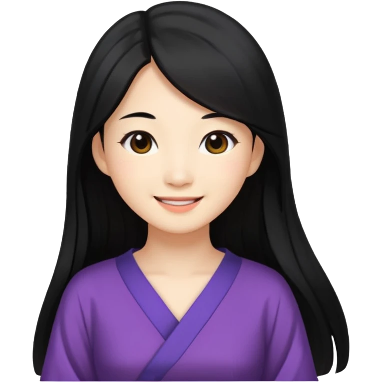 Asian women from japan wearing a dress with black long hair emoji