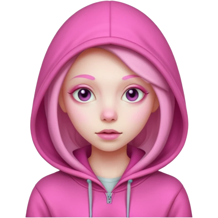 PINK ALIEN GIRL WEARING HOODIES



















 emoji