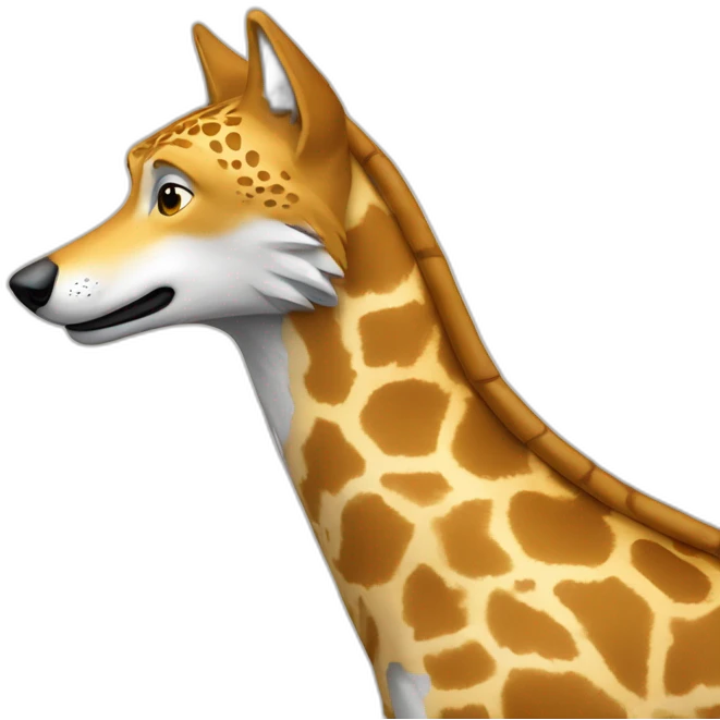 Un loup sur une girafe emoji