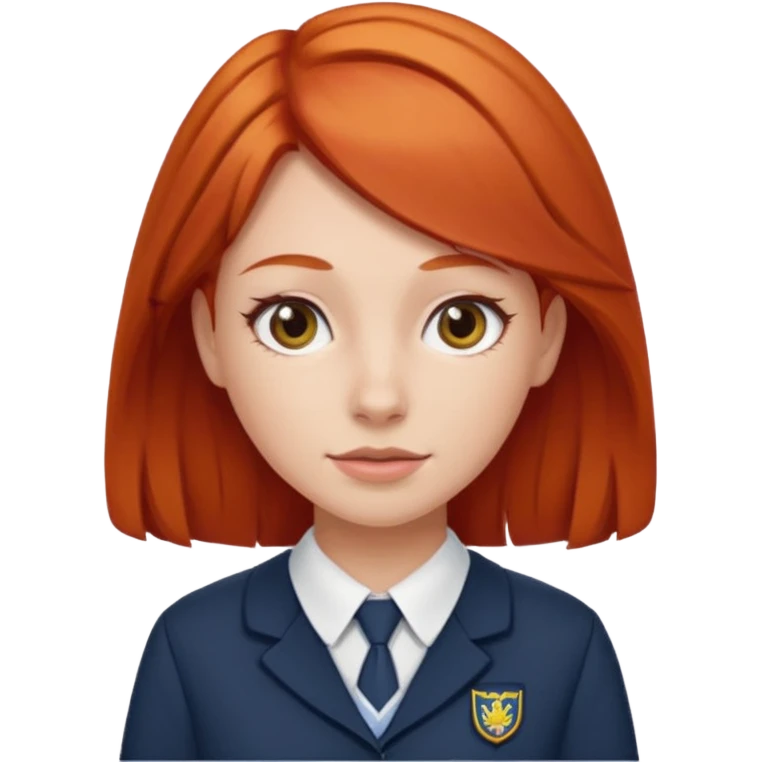 red headed woman with a school in the background emoji