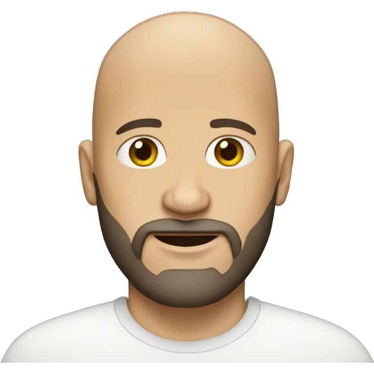 bald man with beard wearing ca emoji
