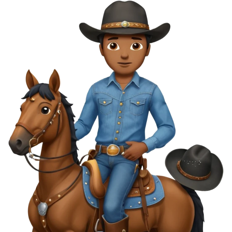 covboy on the horse black man  emoji