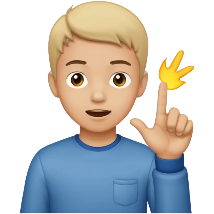 Boy flicking someone off emoji