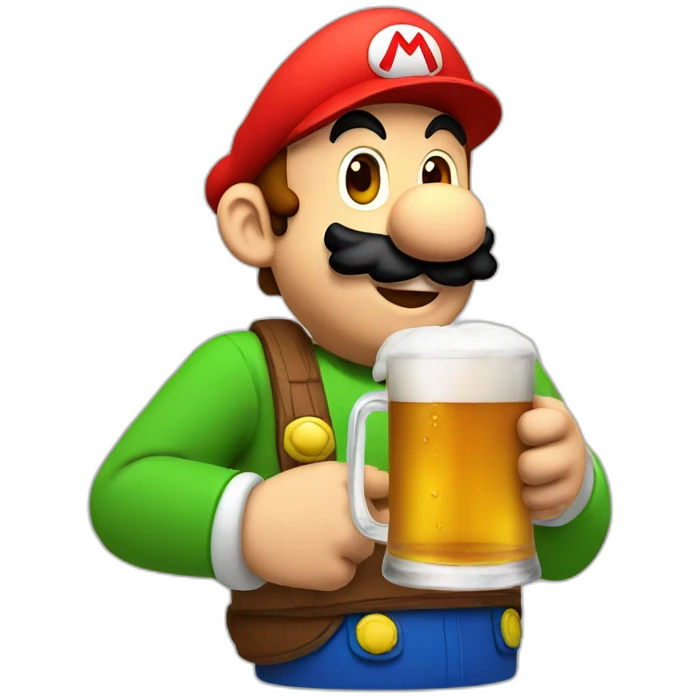 mario drinking an ipa emoji