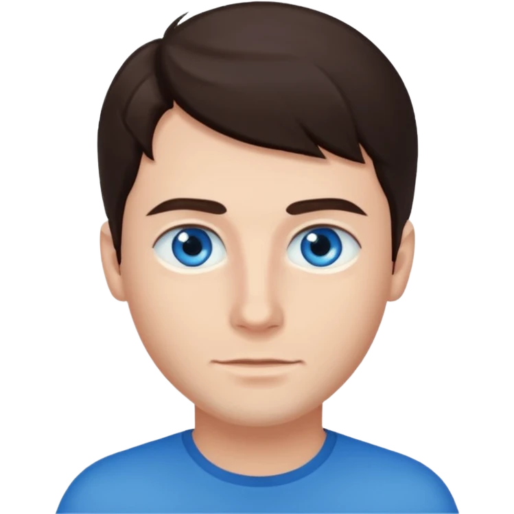 homme yeux bleu azur cheveux brun foncé emoji