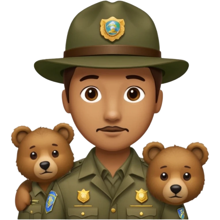Park ranger and bear emoji