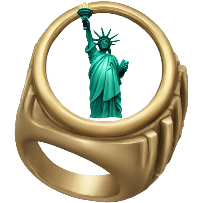 Statue of liberty hand with championship ring emoji