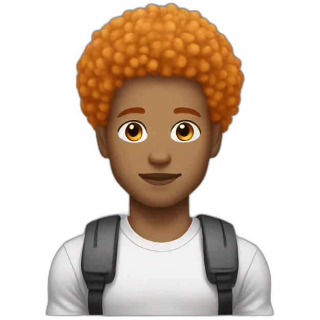 Light skin afro Orangehair gym emoji