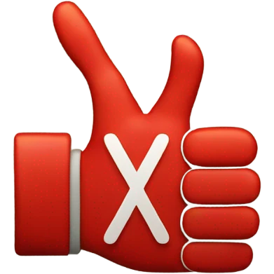 Thumbs up a red X on top emoji