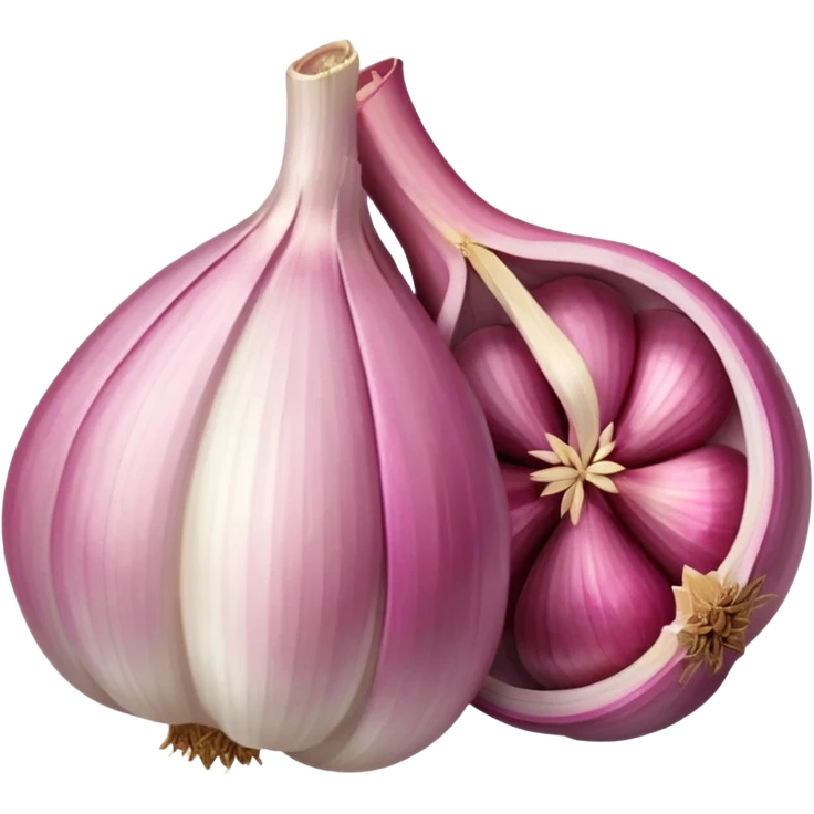 pink garlic with cut piece emoji