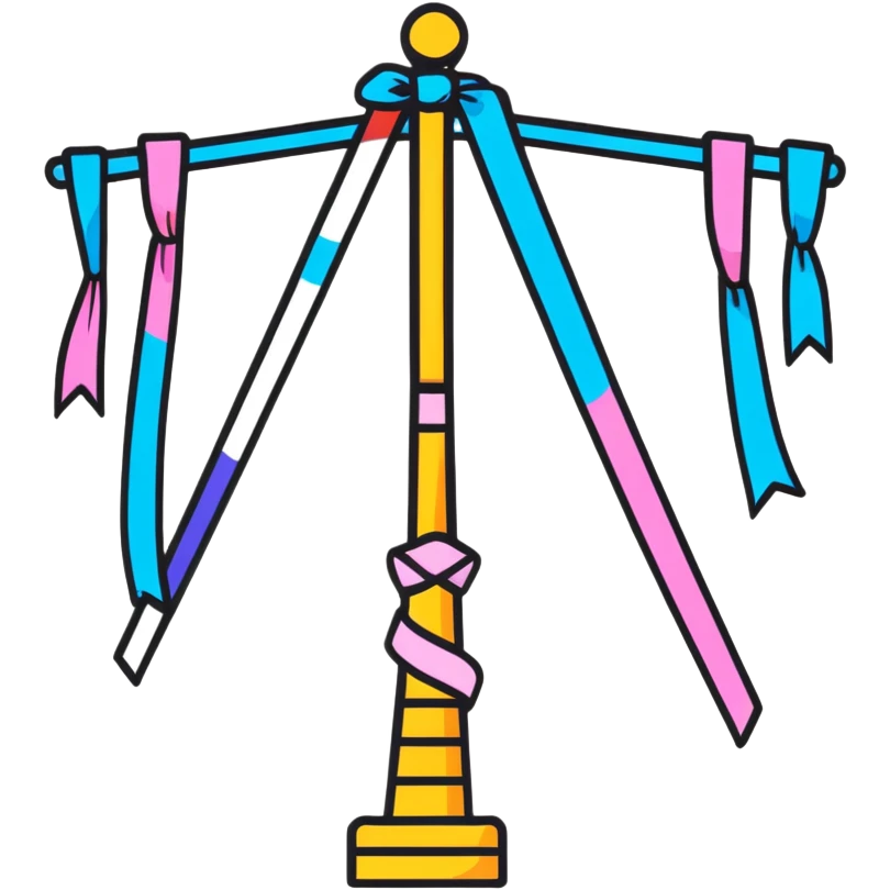 colorful maypole with ribbons emoji