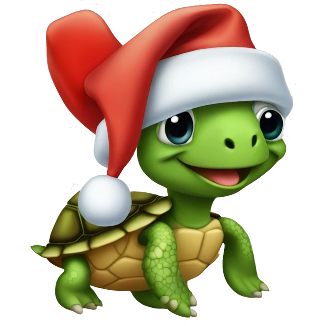 Turtle with Santa hat emoji