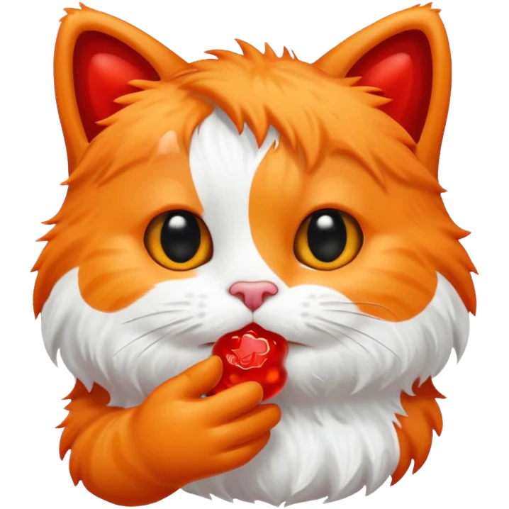 Cute cate eating a bear emoji