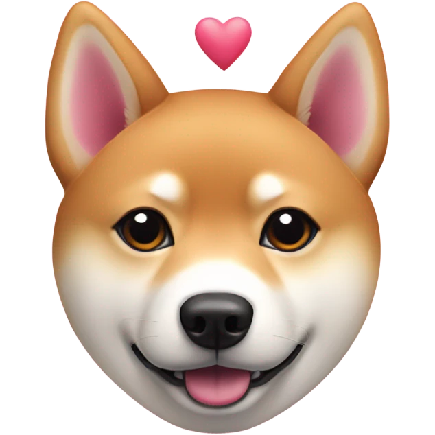 Shiba inu and pink hearts emoji