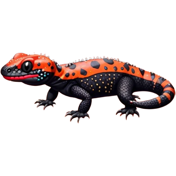 Gila monster on a red rock emoji