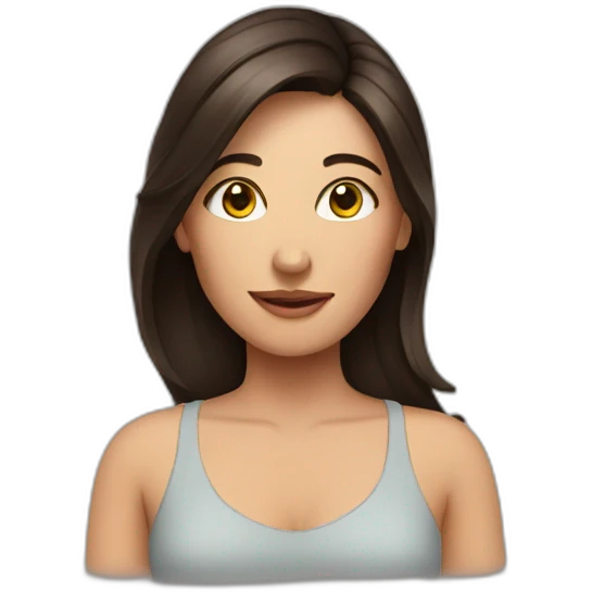 brunette woman show like emoji