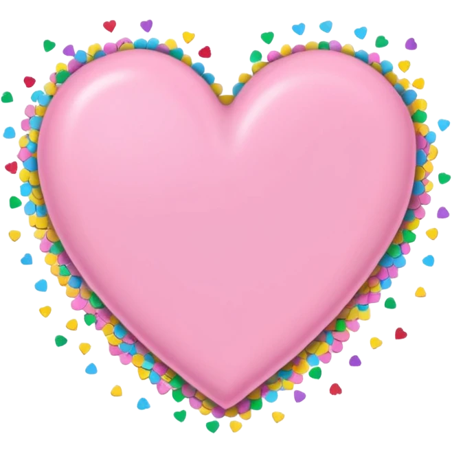 pastel heart with a confetti border emoji