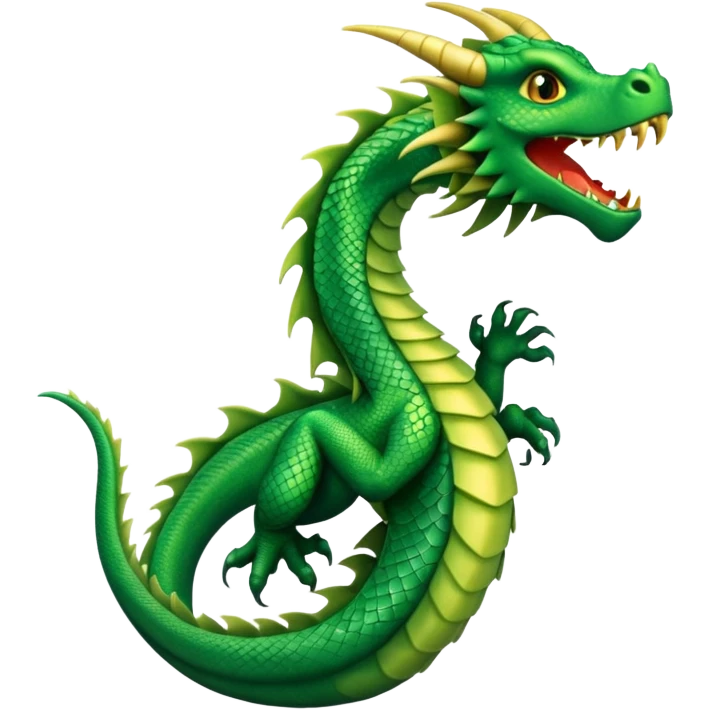 human finger wrapped by green dragon's tail emoji