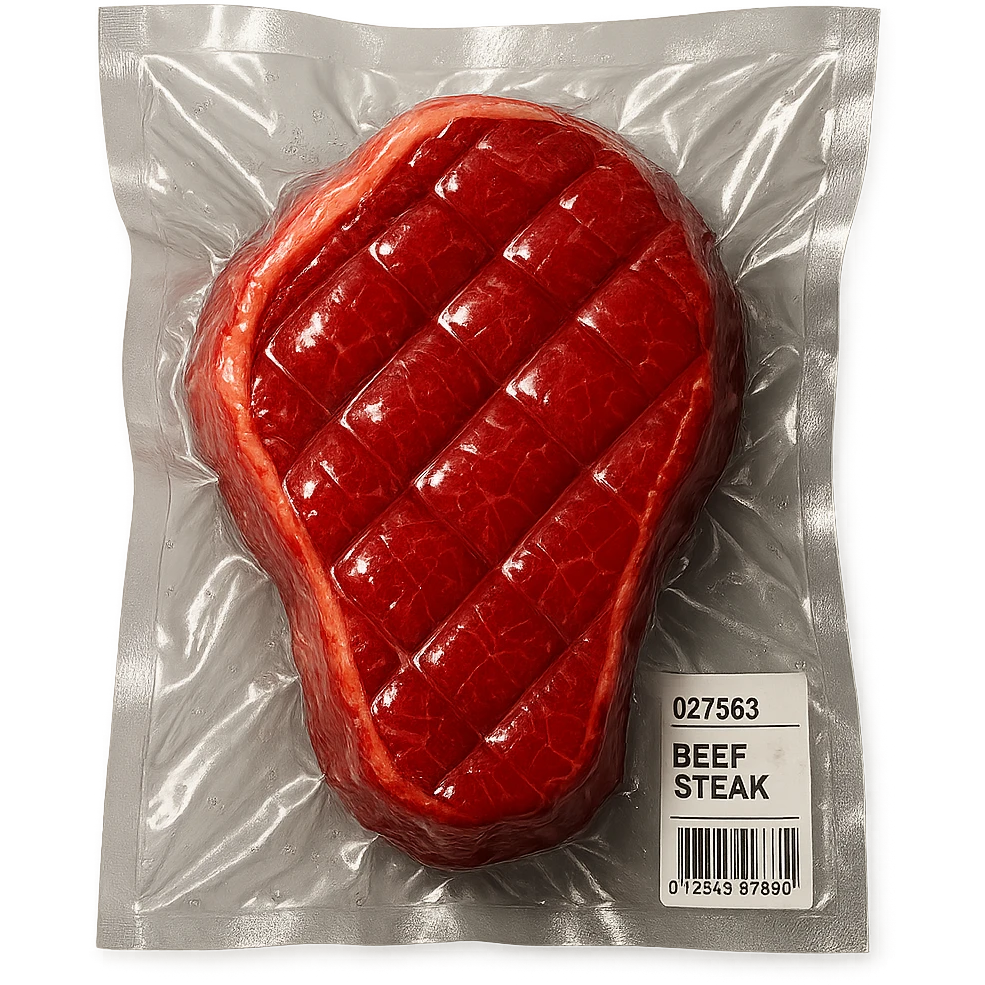 diamond-textured meat steak, shiny and inflated, no background emoji