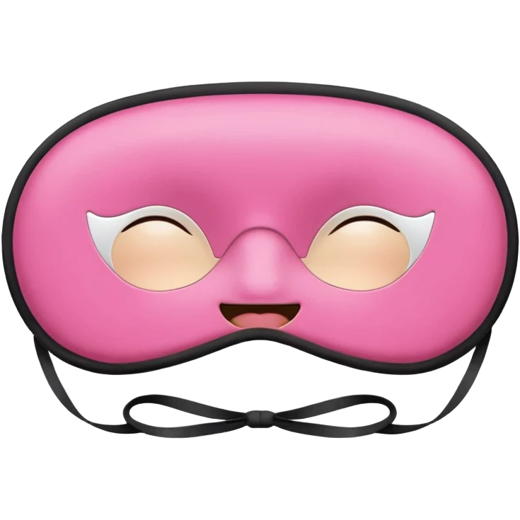 sleep mask emoji, pink color, cute expression emoji