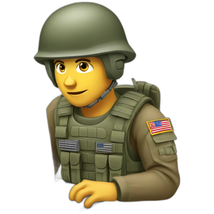 A soldier playing computer games emoji