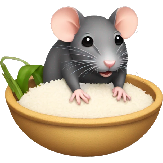 rat with rice  emoji
