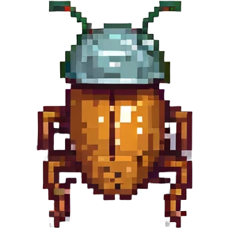 Tiny bug (cockroach) wearing a construction helmet emoji