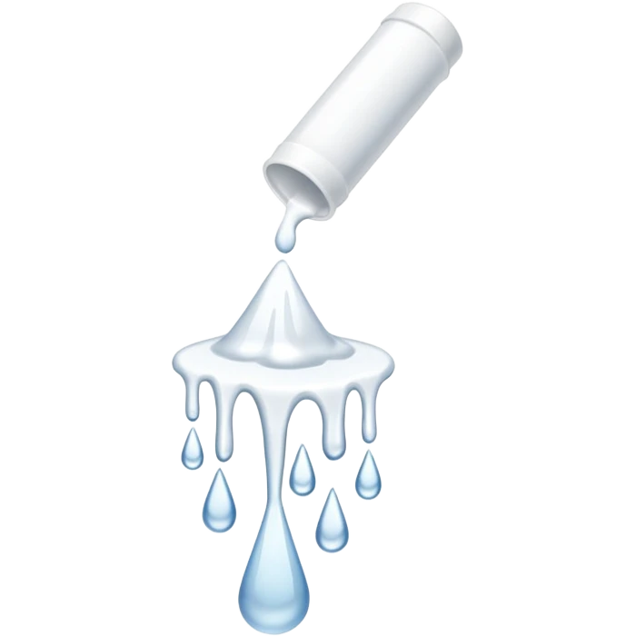 individual white glue white drops falling and dripping out of a tube emoji