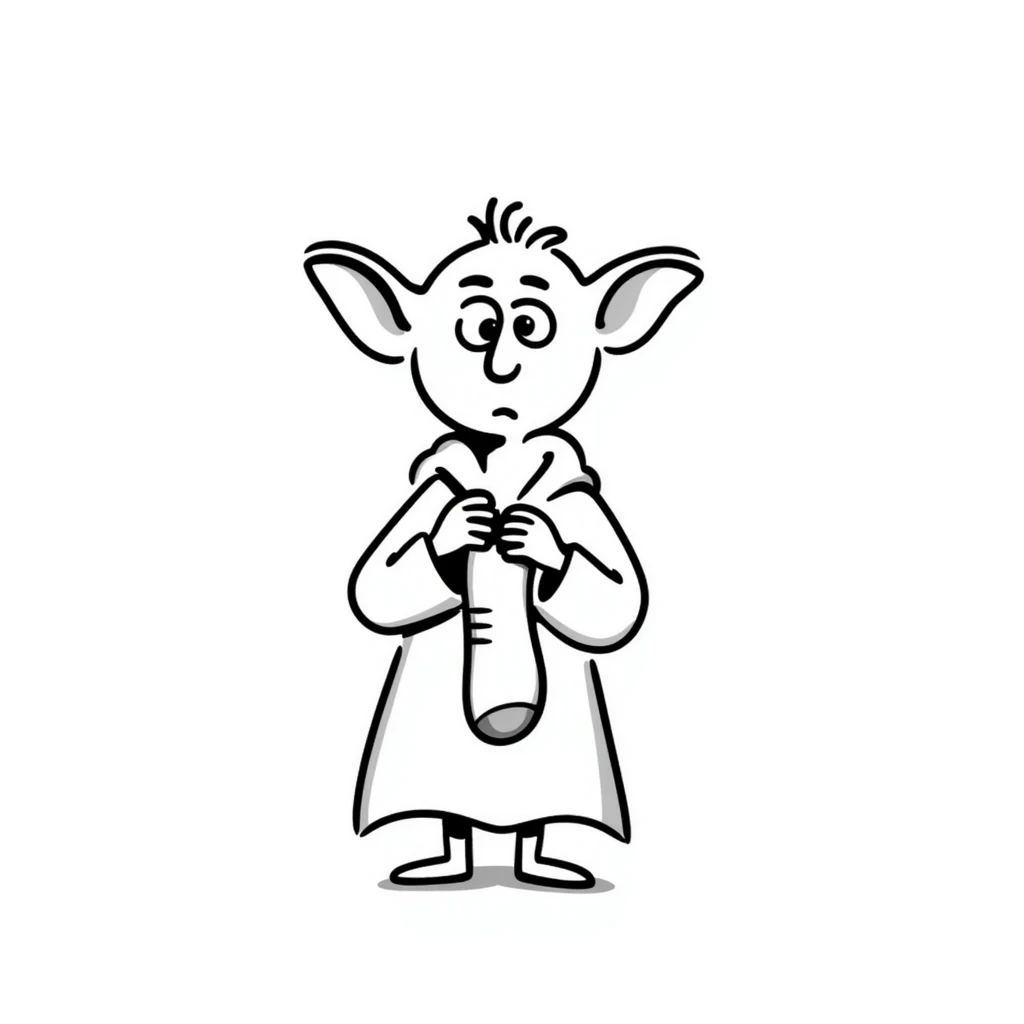 Dobby the house-elf from Harry Potter, hand drawn doodle style emoji