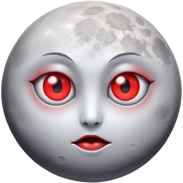 Moon with eyes being red  emoji