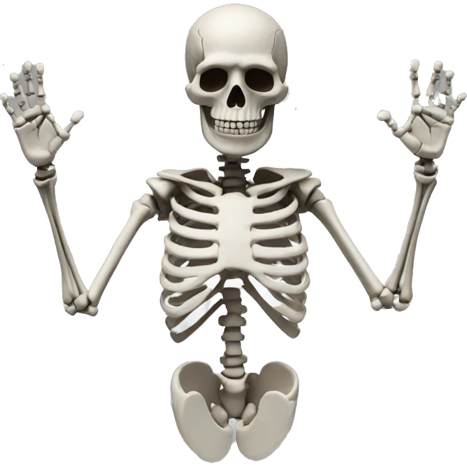 Skeleton man reached out his hands  emoji