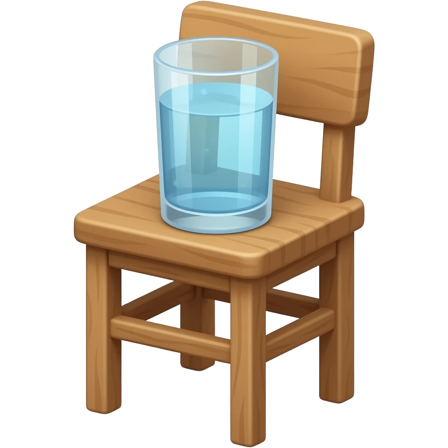Chair with a Cup of water on it emoji
